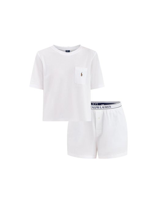 Polo Ralph Lauren White Knit Oxford Short Sleeve Set