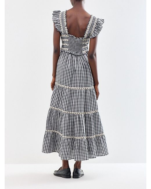Rixo White Chandra Midi Dress Multi