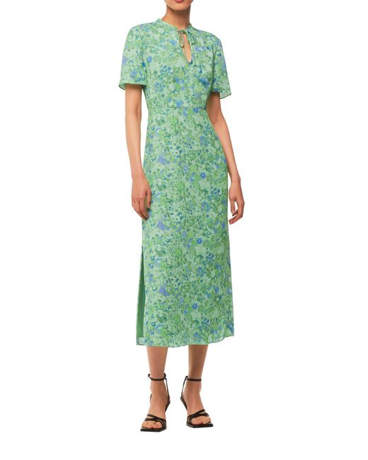 Whistles Green Women's Lucid Floral Bonnie Dress
