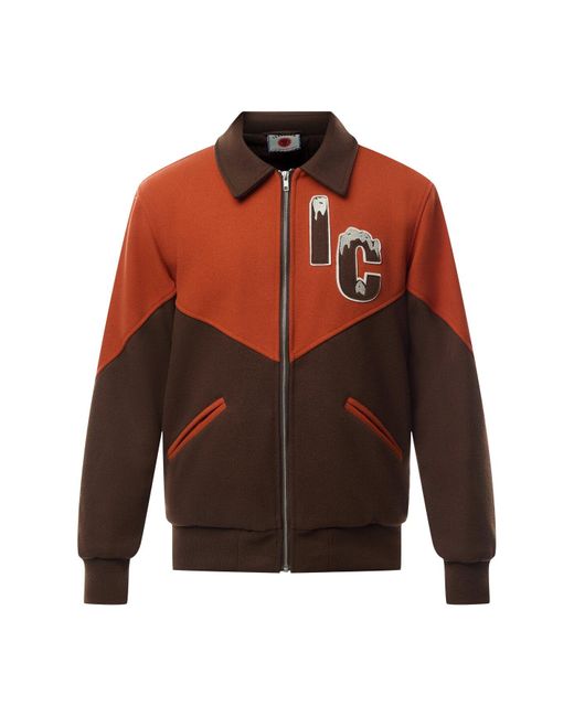 ICECREAM Red Panelled Varsity Jacket for men