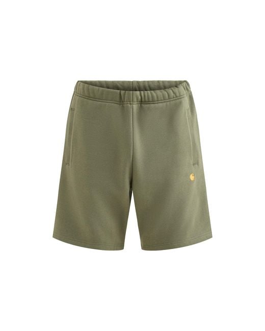 Carhartt Green Chase Sweat Shorts for men