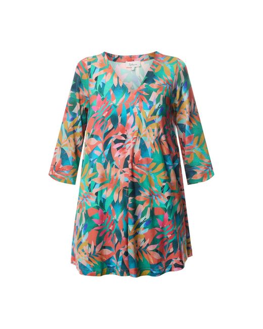 Sahara White Tropical Leaves Jersey Tunic