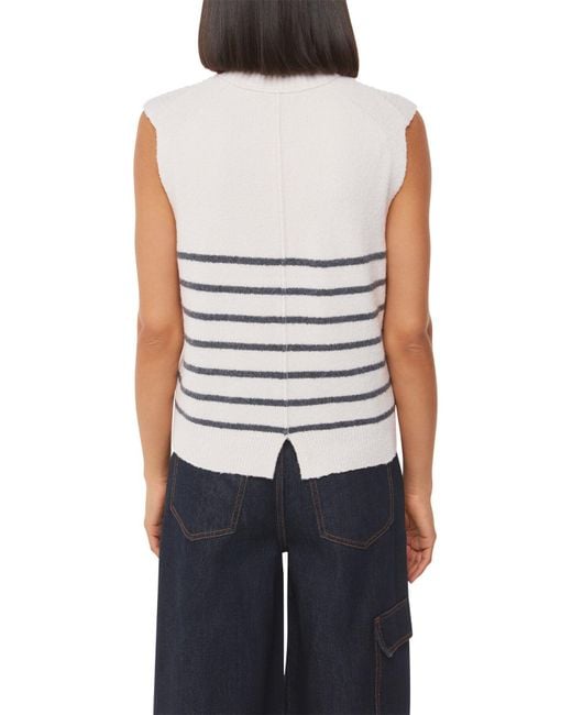 Whistles White Women's Stripe Textured Tank