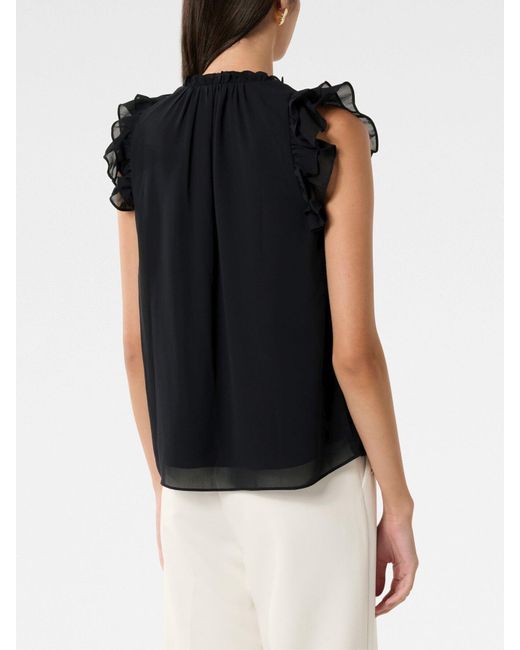 Forever New Black Abigail Ruffle Blouse