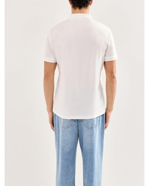 SELECTED White Slhfave Button Ss Polo Noos for men