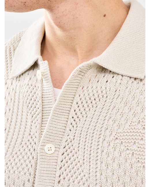Levi's White Sweater Camp Short Sleeve Shirt Cream for men