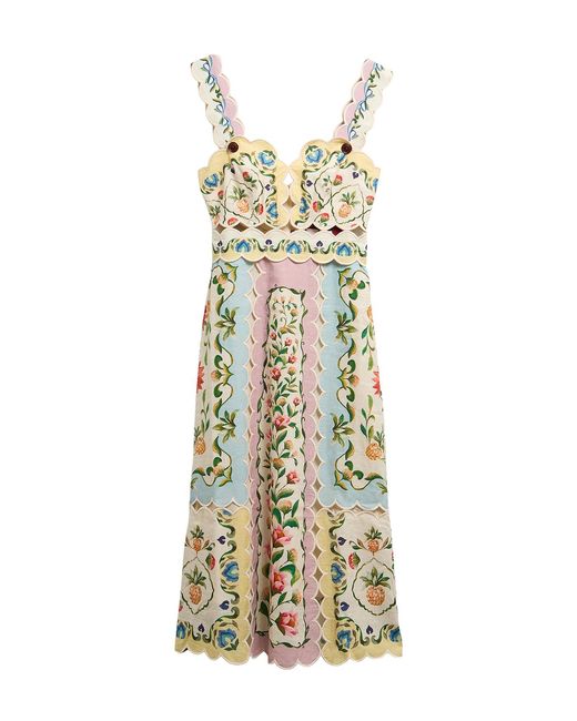 Barbour Metallic X Farm Rio Petal Dress Cream