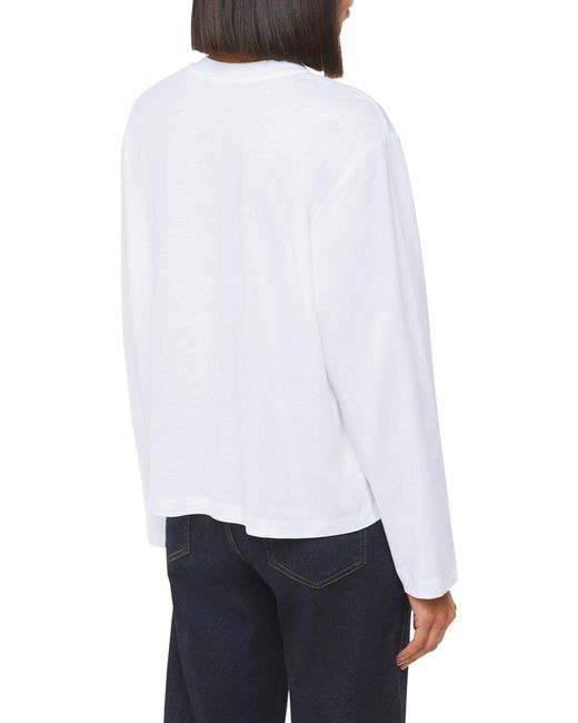Whistles White Relaxed Long Sleeve Tee