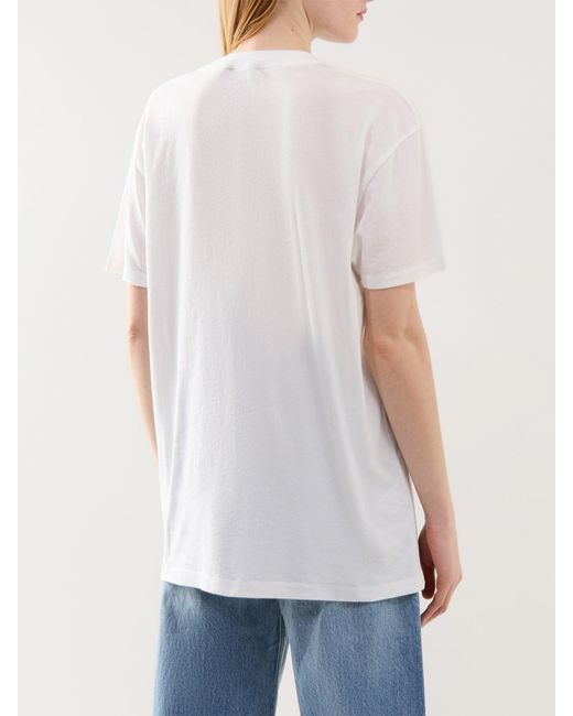 Anine Bing White Walker Tee Leopard Cream