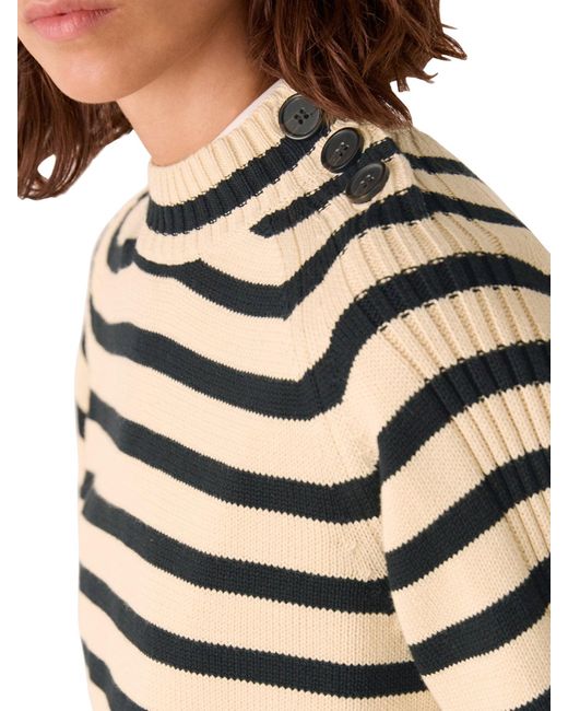 Whistles Multicolor Stripe Detail Knit, Cotton