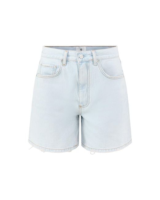 Anine Bing Blue Delaney Denim Shorts