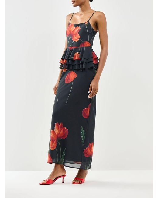 Pretty Lavish Multicolor Rosie Peplum Ruffle Midaxi Dress