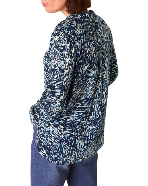 Whistles Blue Women's Leopard Swirl Print Shirt