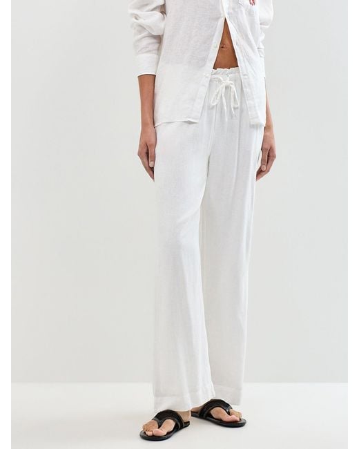 Nobody's Child White Fosse Wide Leg Trousers
