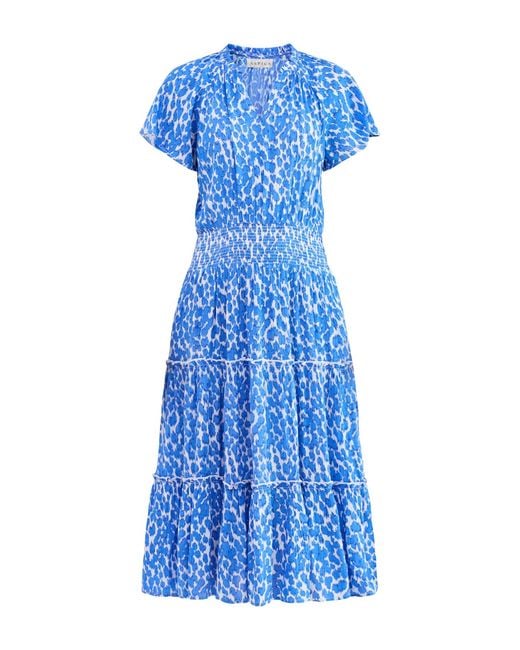 Aspiga Blue Riley Crinkle Midi Dress