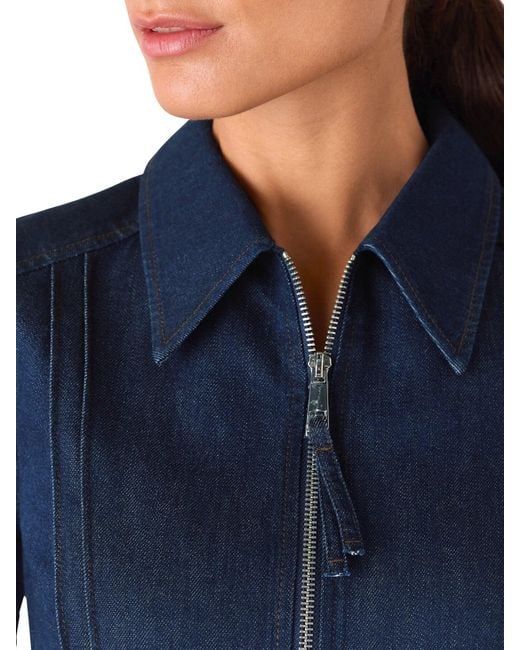 Whistles Blue Pintuck Belted Jumpsuit