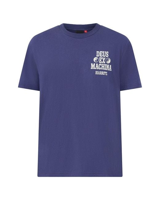 DEUS Blue Recycled Blend Biarritz Ceramic T-Shirt for men