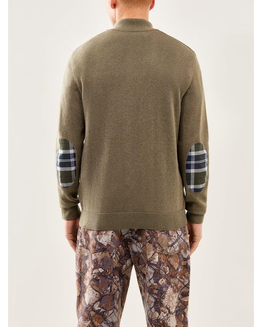 Barbour Green Avoch Half Zip Knitted Jumper for men