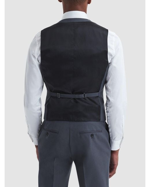 Reiss Blue Fine Five Button Slim Fit Waistcoat for men
