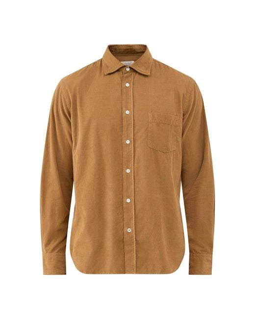 Hartford Brown Paul Baby Cord Shirt for men