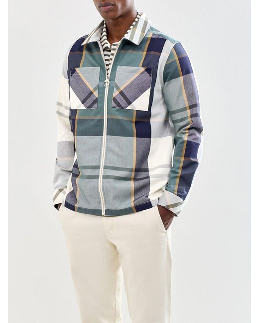 Barbour Blue Ettrick Checked Overshirt Multi for men