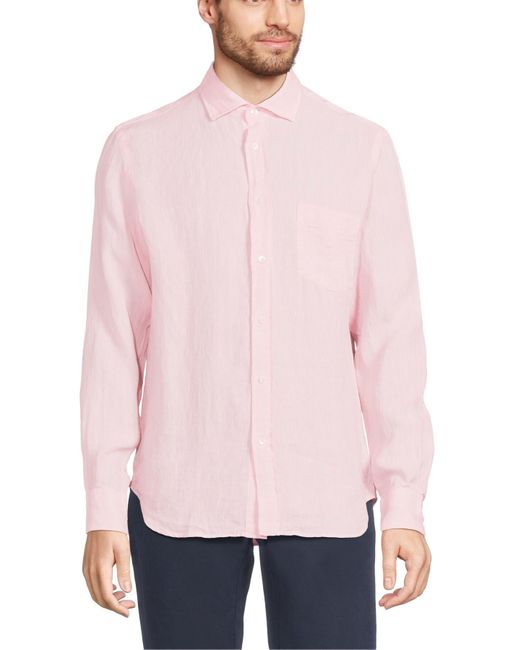 Hartford Pink Men's Paul Linen Shirt for men