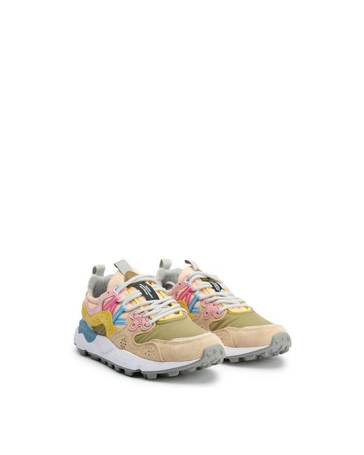 Flower Mountain White Yamano 3 Suede Trainers for men