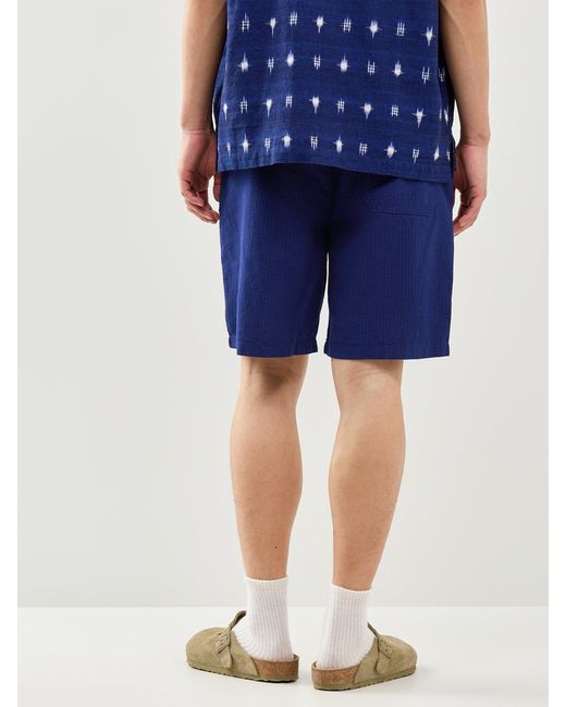 SELECTED Blue Stuart Seersucker Shorts for men