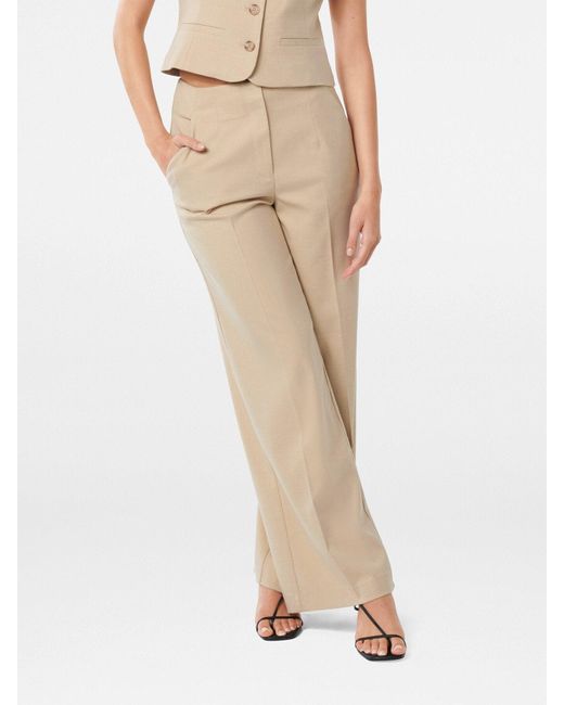 Forever New Natural Frieda High Waist Wide Leg Pants