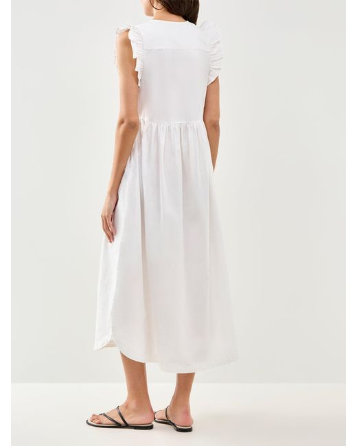 SELECTED White Blair Ida Maxi Smock Dress