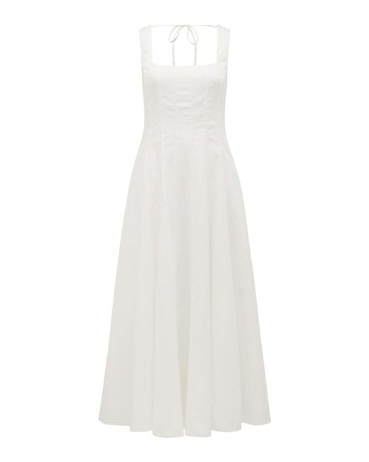 Forever New White Samera Sleeveless Midi Dress