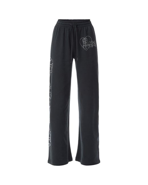Ed Hardy Blue Crystal Skull Relaxed Joggers Pants