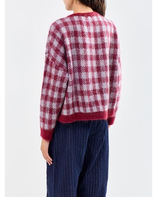 FRNCH Red Mohair & Aomori Cardigan