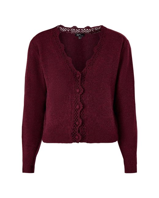 Nobody's Child Purple Crochet Trim Cardigan