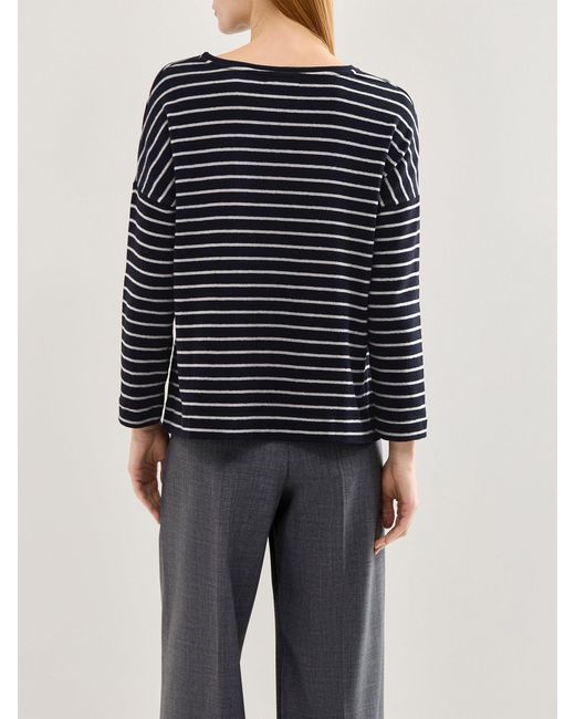 Mama B. Black Boat Neck Stripe Knit Top