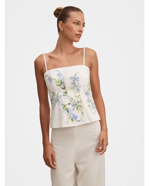 Forever New White Soleil Floral Print Top