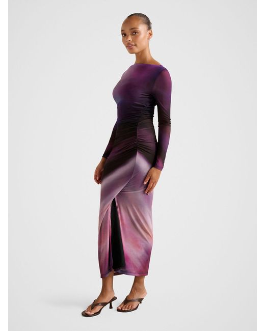 Forever New Purple Stephanie Long Sleeved Midi Dress