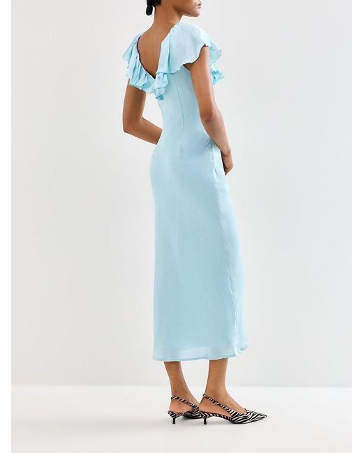 Pretty Lavish Blue Adina Ruffle Midaxi Dress