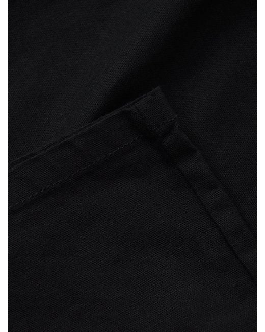 Only & Sons Black Loose Cotton-Linen Trousers for men