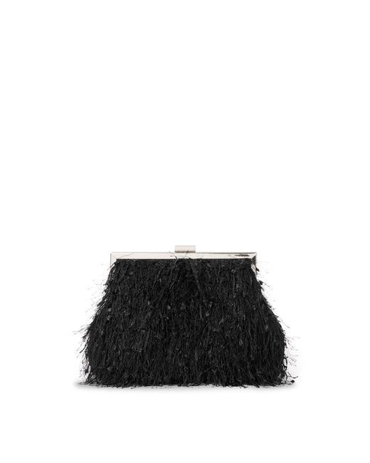 Forever New Black Signature Francis Fluffy Frame Clutch Bag