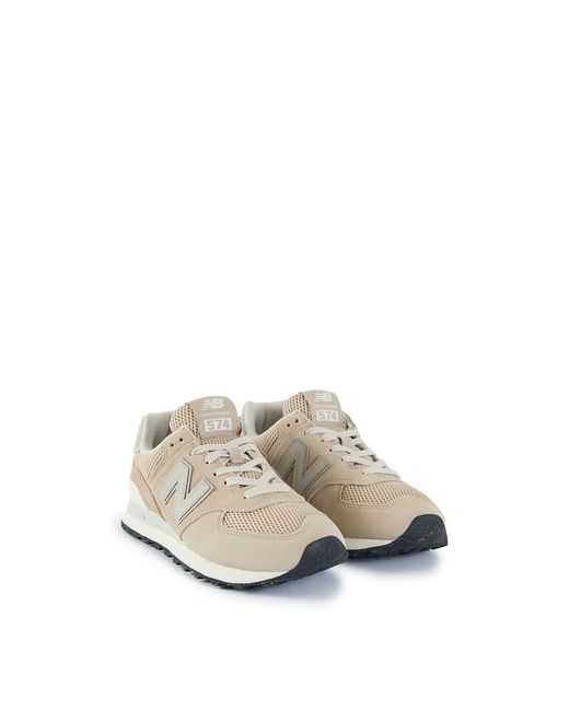 New Balance White 574 Suede Trainers for men