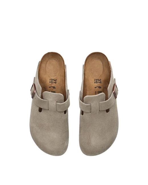 Birkenstock White Boston Suede