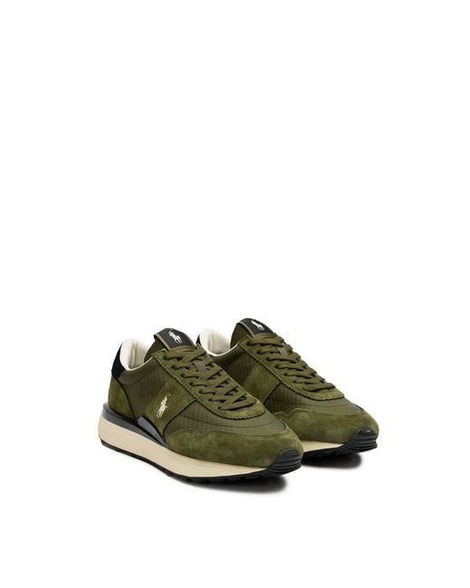 Polo Ralph Lauren Green Train 89 Suede Trainers for men