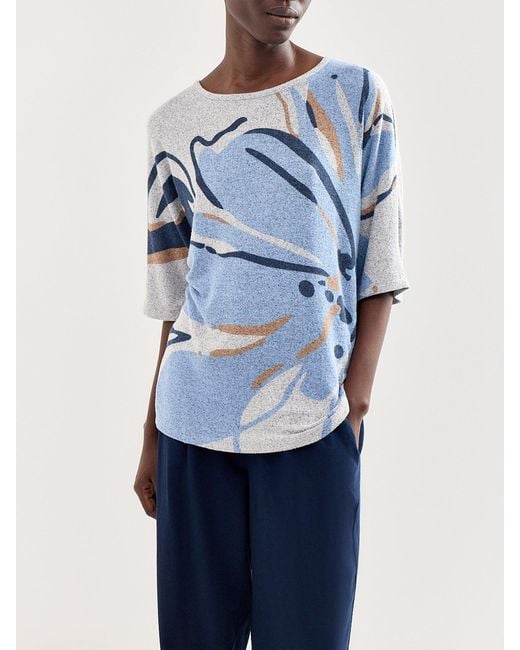 Soya Concept Blue Biara Printed Short Sleeve Top Multi
