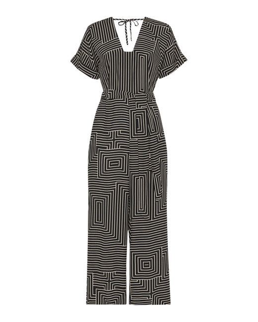 Whistles Gray Women's Angled Stripe Jumpsuit