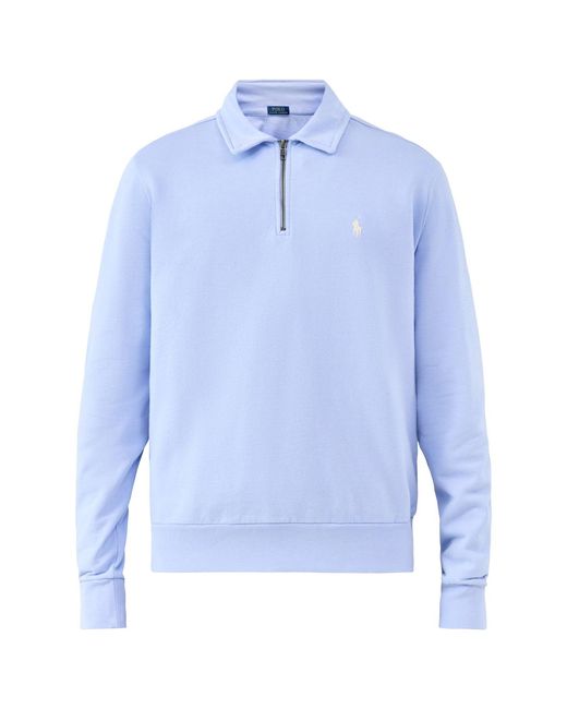 Polo Ralph Lauren Blue Zip Neck Rugby Top for men