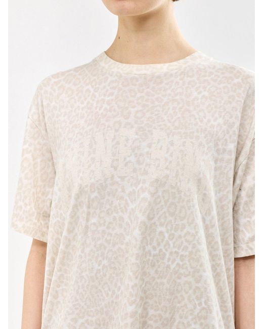 Anine Bing White Cade Leopard T-Shirt Cream