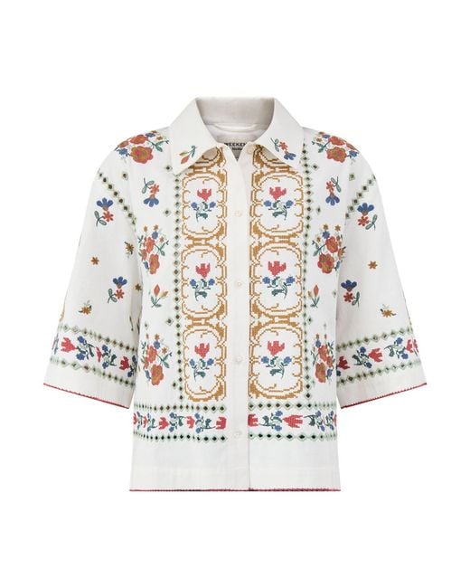 Weekend by Maxmara White Farsa Cross-Stitch Shirt