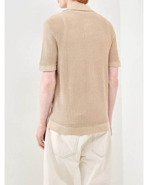SELECTED Natural Shane Open Structure Polo Cardigan for men