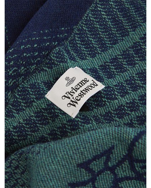 Vivienne Westwood Blue Women's Madras Check Bi Colour 50x200cm Scarf